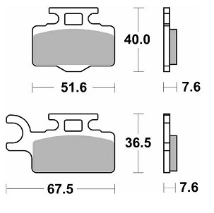 SBS PLOČICE KOČIONE NOVO KH302 OFF-ROAD SINTER BOJA ZLATNA
