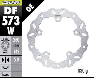 GALFER KOČIONI DISK ZADNJA APRILIA TUAREG 660 '22- (260X142X5) (WAVE FIXED)