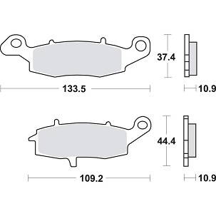 SBS PROMOCIJA PLOČICE KOČIONE KH231/2 STREET PERFORMANCE (EXCEL) SINTER BOJA ZLATNA ZADNJI ZA: KAWASAKI VN900/1500/1600/1700/2000, SUZUKI INTRUDER 1500
