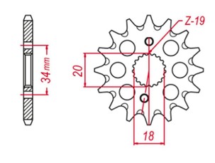 GROSSKOPF RASPRODAJA LANČANIK PREDNJA 2157 16 CRF150 R`07-`22 (+1) (JTF1310.16)