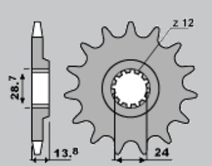 JR RASPRODAJA LANČANIK PREDNJA 2077 17 KAWASAKI ZRX 1100/1200 '97-'06 (207717JT) (LANAC 530)