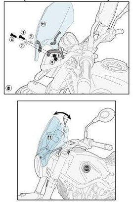 KAPPA MONTAŽA VETROBRANA 100ALK, 100ALBK, 140AK, 140SK BENELLI LEONCINO 500 (17-18)