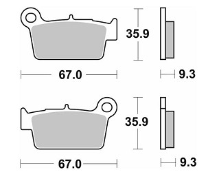 SBS PLOČICE KOČIONE NOVO KH367 OFF-ROAD CARBON ZA: YAMAHA YZ/YZF, KAWASAKI KXF, SUZUKI RMZ ZADNJI