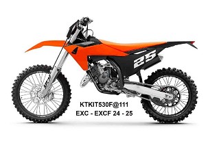 UFO 2025/11 KOMPLET PLASTIKE (FULL KIT) SA ŠTITNICIMA TELESKOPA (AMORTIZERA) KTM EXC 150 / 250 / 300 TBI '24-'25, EXC-F 250 / 350 / 450 / 500 '24-'25 BOJA NARANDŽASTA / CRNA