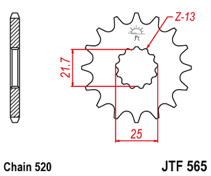JT LANČANIK PREDNJA SA GUMOM 565 14 YAMAHA YZF/WRF 400/426/450, CF MOTO 400 '19-, 650 GT/NK '21-'23 (56514JTS) (LANAC 520) YFZ 450 '04-'13 - NARUČITI
