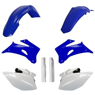 POLISPORT KOMPLET PLASTIKE (FULL KIT) YAMAHA WR 250F '07-'14; WR 450F '07-'11W SETU ŠTITNICI AMORTIZERA (8398200001) BOJA NIEBIESKO BELA OEM