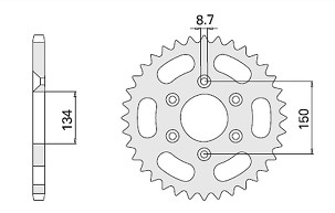 CHT RASPRODAJA LANČANIK ZADNJA 4350 52 (459-52) HONDA CB 500 (94-03), CB 750 (92-03) (JTR1332.52) (LANAC 525)