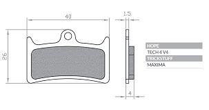 BRENTA BIKE PLOČICE KOČIONE BICIKLISTIČKE ORGANIC MTB / SZOSA POLUMETALNE ZA HOPE V4 BR131