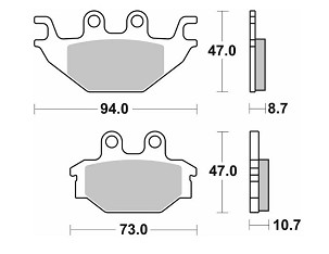 SBS PLOČICE KOČIONE NOVO KH377 STREET STANDART CERAMIC BOJA CRNA YAMAHA MT 125 14-, YZF 125 08-18, ZADNJI