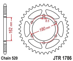 JT LANČANIK ZADNJA SUZUKI PE 250 '80-82', PE 400 '80-81' (LANAC520)