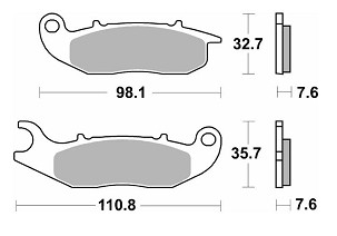 SBS PLOČICE KOČIONE NOVO KH465 STREET STANDART CERAMIC BOJA CRNA AJP PR3/PR4/PR5 '13-,DERBI TERRA/CITY CROSS 125 '08-'16, HONDA CRF 250L/M/R '13-, PIAGGIO LIBERTY/MEDLEY 125/150 '16-, RIJEJU 125 MARATHON PRO '11-, GAS GAS EC 250/300 '12-'16 PREDNJI