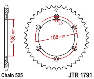 JT LANČANIK ZADNJA 4365 42 SUZUKI DR 650 SE '96-'12 (436542JT) (LANAC 525)