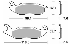 SBS PLOČICE KOČIONE NOVO KH465 OFF-ROAD SINTER BOJA ZLATNA AJP PR3/PR4/PR5 '13-,DERBI TERRA/CITY CROSS 125 '08-'16, HONDA CRF 250L/M/R '13-, PIAGGIO LIBERTY/MEDLEY 125/150 '16-, RIJEJU 125 MARATHON PRO '11-, GAS GAS EC 250/300 '12-'16 PREDNJI