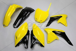 UFO KOMPLET PLASTIKE SUZUKI RMZ 250 '10-'18 BOJA OEM '14-'16 (ŽUTA/CRNA) (SU416E999)