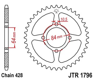 JT LANČANIK ZADNJA 4467 49 SUZUKI RV 125 VAN VAN '03-16' (446749JT) (LANAC520)