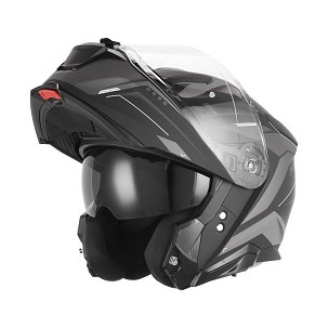 NOX KACIGA PAŠNI (FLIP-UP) SA VIZIROM N967 CONQUER BOJA CRNA MAT/SREBRNA VELIČINA M