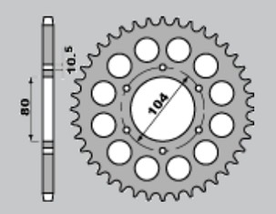 JR RASPRODAJA LANČANIK ZADNJA 488 38 KAWASAKI GPZ 550 '82-'83