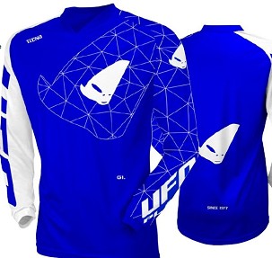 UFO MAJICA TECNO JERSEY CROSS BOJA PLAVA BELA VELIČINA XXXL