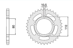CHT RASPRODAJA LANČANIK ZADNJA 4350 36 HONDA CB 450S 86-89 (332-36) (JTR1332.36)