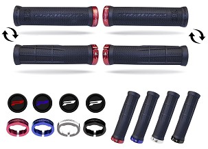 PROGRIP RUČKE PG995 ATV / JET SKI / MTB (22+22MM, DUŽ. 130MM) BOJA CRNA SA PLAVA BLOKADOM LOCK-ON (995-356)