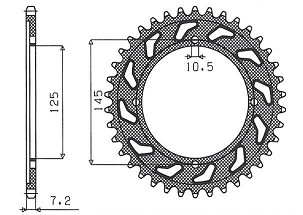 SUNSTAR LANČANIK ZADNJA 4482 59 YAMAHA XVS 125 DRAG STAR 00-05 (JTR1874.59) (LANAC 428) (448259JT)