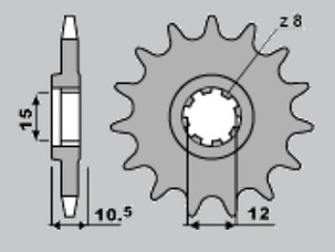 CHT RASPRODAJA LANČANIK PREDNJA 595 13 APRILIA 50 (588-13) (LANAC415)