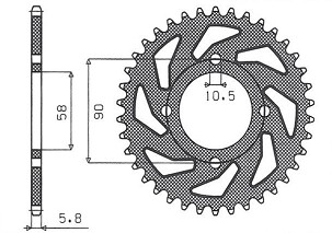 SUNSTAR LANČANIK ZADNJA 279 45 HONDA XL 125V VARADERO '01-'13 (JTR273.45)* (ZAMENA ZA 4668 45) (LANAC 520) (27945JT)