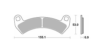 SBS NOVO PLOČICE KOČIONE KH680 OFF-ROAD SINTER BOJA ZLATNA PREDNJI POLARIS RZR XP/XP4/PRO TURBO '16 -