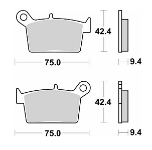 SBS NOVO PLOČICE KOČIONE KH697 STREET STANDART CERAMIC ZADNJI SWM ACE OF SPADES '18-'21, RS R '18-'20 BOJA CRNA