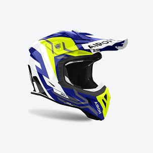 AIROH PROMOCIJA KACIGA CROSS / ENDURO / ATV / QUAD AVIATOR ACE 2 GROUND YELLOW GLOSS BOJA PLAVA/ŽUTA FLUO/BELA VELIČINA XL
