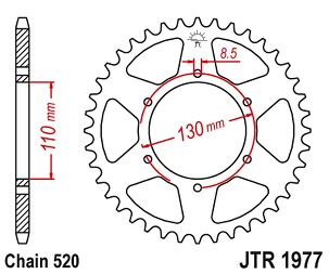 JT LANČANIK ZADNJA HONDA XR 200 '80-81', XL 250 '76-77' (LANAC520)