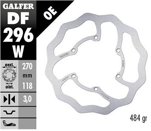 GALFER DISK KOČIONI PREDNJI YAMAHA WR 250F '17-, WR 450F '20-, YZ 125/250 '22-, YZ 250F/450F '20 WAVE (270X118X3MM)