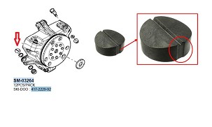 SPI SNOW PODLOŠKE KLIZNE KVAČILA LYNX 49 RANGER 600 '11-'12, 69 YETI R-ARMY '14-'18, XTRIM 600 '10-'15, SKI-DOO GSX 600 LE / SE '09-'15, GRAND TOURING 600 LE / MXZ 600 '10-'18, RENEGADE 600 X '10-'19 (OEM: 417-2229-92) (1 KOM.) (SKUTER ZA SNEG)