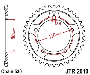 JT LANČANIK ZADNJA 334 45 TRIUMPH 750/900/955/1000/1200 TROPHY/DAYTONA/SPRINT/TIGER/TRIDENT '91-03' (33445JT) (LANAC530)