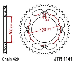 JT LANČANIK ZADNJA 4453 60 BETA 50 RR ENDURO / ENDURO RACING / ENDURO SPORT '18-'19 (445360JT) (LANAC 420)