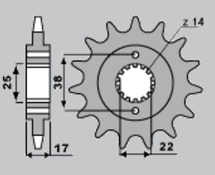 CHT RASPRODAJA LANČANIK PREDNJA 2094 15 DUCATI 900 MONSTER I.E. 00-02 (4041-15)