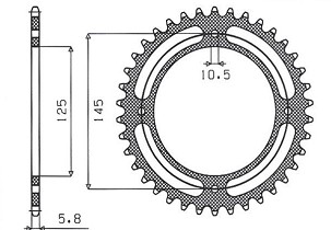SUNSTAR LANČANIK ZADNJA 857 39 YAMAHA XT 600 '83-94, XT 600SA TENERE 84-89 (JTR857.39) (LANAC 520) (85739JT)