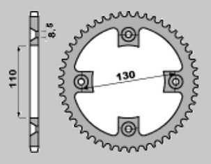 GROSSKOPF RASPRODAJA LANČANIK ZADNJA ALUMINIJUMSKA BOJA CRNA 4306 55 HONDA CR 80/85 '96-'07, CRF 150 '07-'22 (-1) (LANAC420)