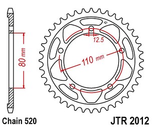 JT LANČANIK ZADNJA 4350 42 TRIUMPH 865 AMERICA/AMERICA LT/SPEEDMASTER '14-17' (435042JT) (LANAC520)