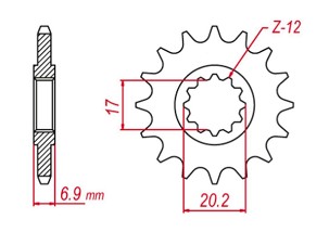 GROSSKOPF RASPRODAJA LANČANIK PREDNJA 600M14 APRILIA,BETA, MBK, PEUGEOT, RIEJU, YAMAHA (MOTOR AM6) (JTF1120.14)