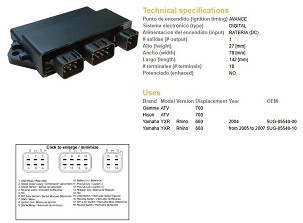 DZE MODUL PALJENJA CDI YAMAHA YXR 660 RHINO '04-'07 (5UG-85540-00)