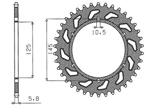 SUNSTAR LANČANIK ZADNJA 866 45 YAMAHA XT 660 R/X 04-14, XT 600SA 08-12 (JTR855.45) (LANAC 520) (86645JT)