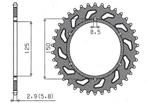 SUNSTAR LANČANIK ZADNJA 899 50 KTM SX/EXC (JTR897.50) (LANAC 520) (89950JT)