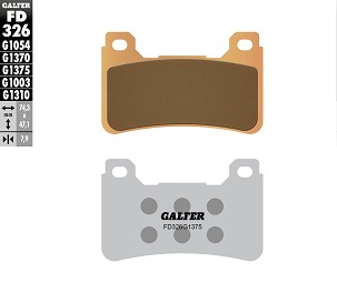 GALFER PLOČICE KOČIONE KH390 SINTER METAL (ZLATNE) SPORT PREDNJI (HONDA CBR 600RR '05-'16, CBR 1000RR '04-16, VFR 800F '14-18, VFR 800X '15-17, CB 1000/1100)
