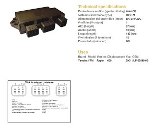 DZE MODUL PALJENJA CDI YAMAHA YFM 660 RAPTOR '01 (OEM-5LP-85540-00)