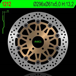 NG DISK KOČIONI PREDNJI KAWASAKI ZX9R '98-'99 (296X61X5MM) (5X10,5MM)
