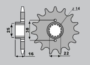CHT RASPRODAJA LANČANIK PREDNJA 490 14 (A4250736140) BIMOTA DUCATI