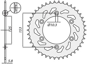 SUNSTAR LANČANIK ZADNJA 288 45 HONDA XR 650L '93-'15, XR 600R '91-'00 (-3) (JTR301.45) (LANAC 520) (28845JT)