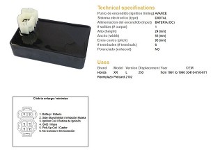 DZE MODUL PALJENJA CDI HONDA XR 250L '91-'96 (30410-KV6-671)
