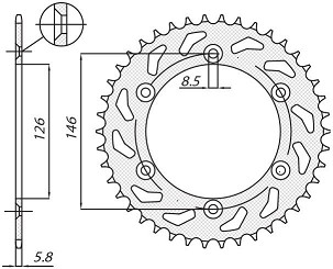 SUNSTAR LANČANIK ZADNJA 808 50 SUZUKI RM/RMZ(JTR808.50) (LANAC 520) (80850JT)
